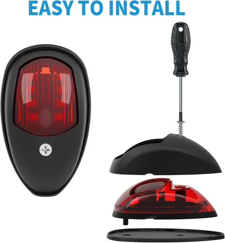 Miniatura 6 de Obcursco Luces de Navegación para Barco, LED Rojo y Verde de Montaje Vertical para Proa y Popa, Luces Marinas Impermeables IP67 para Pontones, Negro