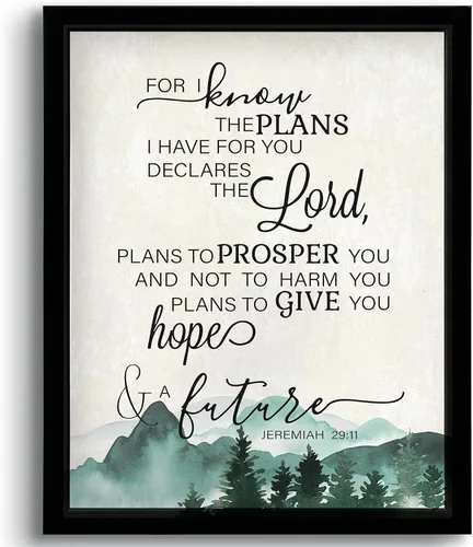 Miniatura 8 de PHAMTE Jeremías 29 11 - Arte de pared de Jeremías cristiano 29:11 For I Know The Plans I Have For You, arte de pared, versículo bíblico con texto