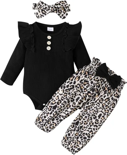 PATPAT Baby Girl Clothes Long Sleeve Outfits Set Baby Girl Trousers Set