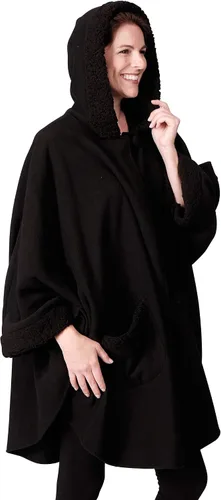 Miniatura 3 de Abrigo con capucha para mujer con ribete de sherpa con guantes a juego, colección de invierno, talla única