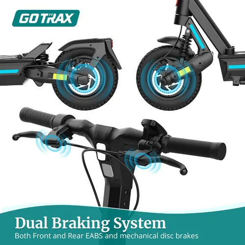 Miniatura 7 de Gotrax Ares - Patinete eléctrico todoterreno para adultos, neumáticos sin cámara de 10 pulgadas, autonomía de 25 millas con motor dual de 500W
