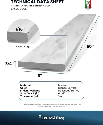 Miniatura 5 de Borde de ducha de 60 pulgadas de mármol blanco italiano de Carrara para sistemas de bandeja de ducha Schluter Kerdi y azulejos Redi