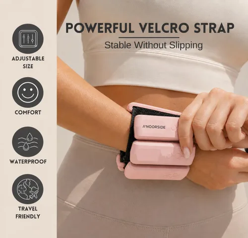 Miniatura 2 de Pesas de tobillo y muñecas Adujstable para mujeres y hombres Juego de 2 (1.1 libras cada una) Talla única Perfecto para caminar, correr, Rosa