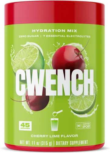 Miniatura 9 de CWENCH HYDRATION Mezcla de electrolitos de frambuesa azul, 11 onzas, polvo de electrolitos sin azúcar con sal marina celta, vitaminas B y BCAA