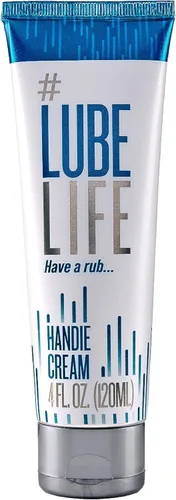 LubeLife Handie Cream, lubricante a base de agua para hombres y parejas, hecha con ingredientes naturales, textura cremosa, 4 onzas líquidas