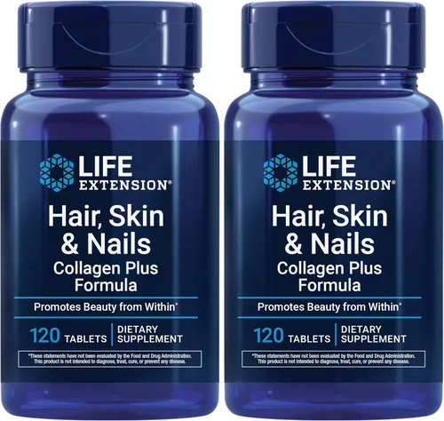 Miniatura 12 de Life Extension Fórmula de colágeno Plus para cabello, piel y uñas, promueve la salud del colágeno y la queratina, con niacina, vitamina B6, biotina