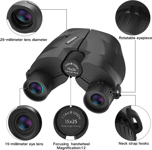 Miniatura 2 de Binoculares de alta potencia de 20 x 25 para adultos, compactos, HD, impermeables, duraderos y transparentes, lentes FMC de prisma BAK4, adecuados
