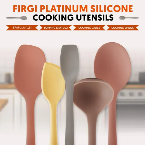 Miniatura 7 de Espátula de silicona de platino – Espátula de silicona sin BPA para cocinar – Utensilios de cocina resistentes al calor para sartenes antiadherentes