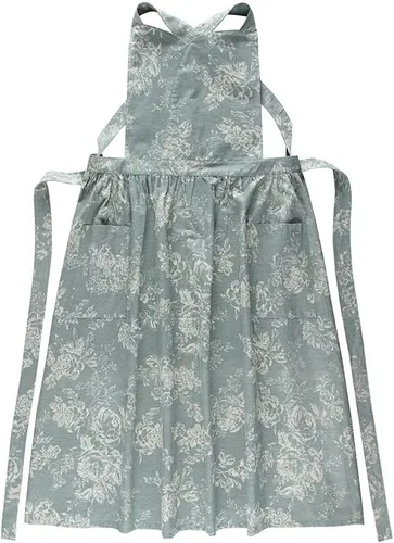Miniatura 11 de Delantal de cocina floral de algodón impermeable para mujer, delantal ajustable con bolsillos, estilo vintage para cocinar y hornear