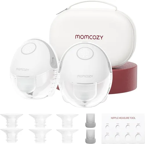 Miniatura 17 de Momcozy Extractor de leche manos libres estilo móvil M6, extractor de leche eléctrico portátil para lactancia materna, ritmo ideal, más leche