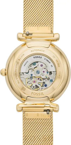 Miniatura 5 de Fossil Women's Carlie Automatic Stainless Steel Mesh Three-Hand Watch for Women, Dorado (Gold mesh)