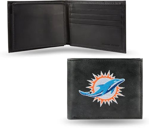 Miniatura 33 de Rico Industries Billetera de cuero bordada para hombre de la NFL