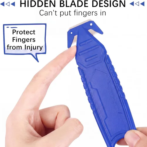 Miniatura 3 de Therwen Cuchillo cortador de caja de seguridad, 8 unidades, de acero inoxidable, abridor de paquetes con divisor de cinta para cartón, cartón