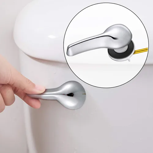 Miniatura 6 de Honoson Juego de 4 piezas de repuesto universales de 2 pulgadas para inodoro, mango de palanca de tanque de descarga para inodoro delantero con Negro