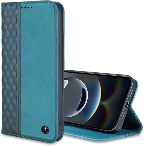 Miniatura 2 de Funda tipo cartera para iPhone 17e/16e de 6.1 pulgadas 2026/2025 - Funda de piel sintética con ranuras para tarjetero, funda magnética fuerte