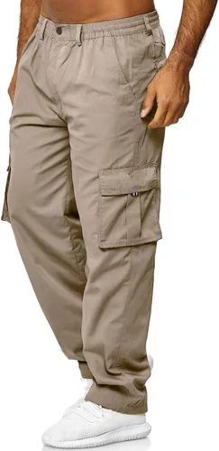 Miniatura 3 de THWEI Pantalones cargo para hombre, estilo casual, de algodón, con múltiples bolsillos, para senderismo, trabajo