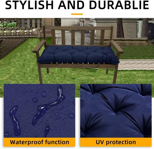 Miniatura 4 de Srutirbo Cojín impermeable para banco de interior/exterior, cojín antideslizante para silla columpio, cojín para sofá de dos plazas para muebles