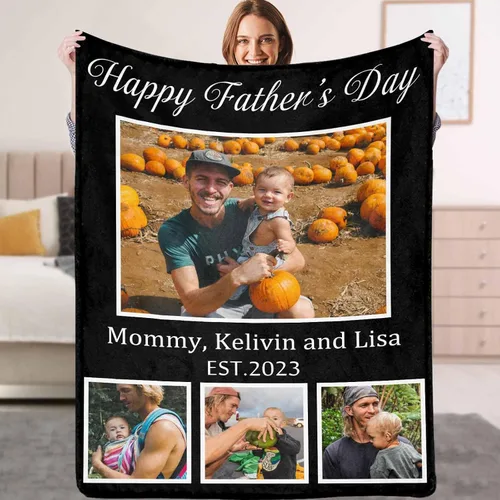Miniatura 14 de Manta personalizada para padre con foto, regalos personalizados para papá, papá, abuelo, papá, cumpleaños, Navidad Papá Estilo 7