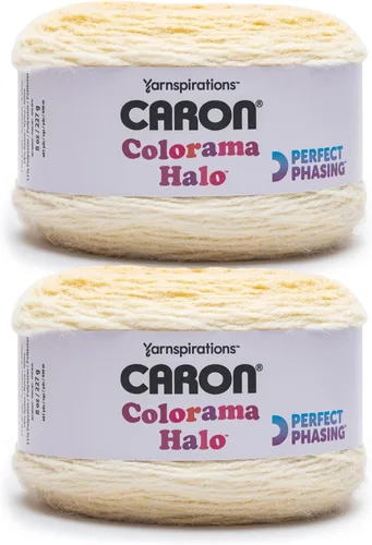 Miniatura 25 de Caron Colorama Halo Cake Ultra Marine Hilo - Paquete de 2 unidades de 8oz/226.79g - 71% acrílico, 18% nailon, 11% poliéster, #5 grueso, 60 yardas