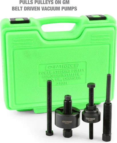 Miniatura 7 de OEMTOOLS Kit de extractor e instalador de polea de dirección asistida, remueve e instala poleas de bomba de dirección asistida en la mayoría