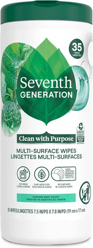 Seventh Generation Toallitas de limpieza multisuperficie, aroma a menta de jardín, corta grasa y mugre, 35 toallitas
