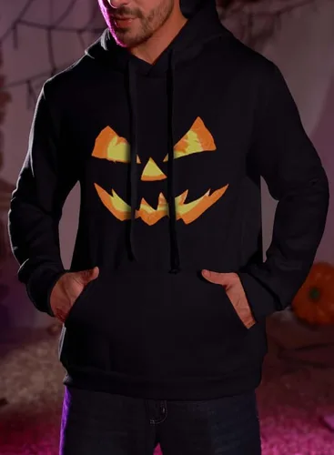Miniatura 9 de Arvilhill Sudadera con capucha de calabaza de Halloween para hombre