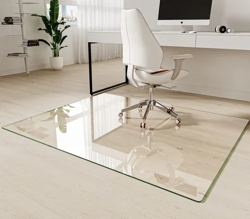 Miniatura 11 de Koonmi Tapete para silla de vidrio templado de 36"x48" - Tapete premium para silla de oficina para suelos de madera dura y alfombra de pelo bajo