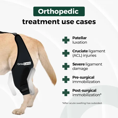 Miniatura 3 de Ortocanis Inmovilizador de rodilla para perros con férulas de aluminio - Soporte de pierna trasera derecha para luxación de rótula, lesiones