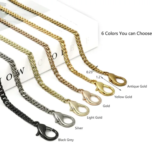 Miniatura 5 de Yichain Mini Nice - Correa de cadena de repuesto para bolso cruzado, correa de hombro, accesorios (oro amarillo, 48 pulgadas)