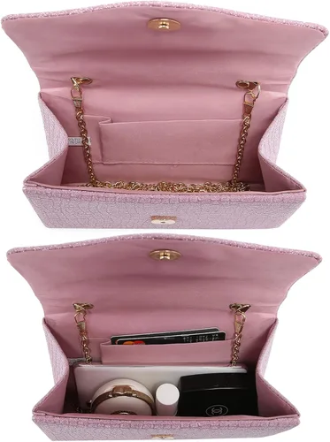 Miniatura 5 de Dasein Bolso de noche brillante para mujer con cadena gruesa, bolso de cóctel, bolso de graduación, lindo bolso de mano para fiesta de boda