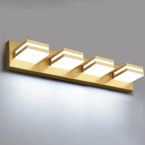 Miniatura 14 de IZORRO Luces LED modernas para baño (8 luces, regulables), iluminación de pared acrílica blanca mate, luces de tocador para baño sobre espejo, 6000