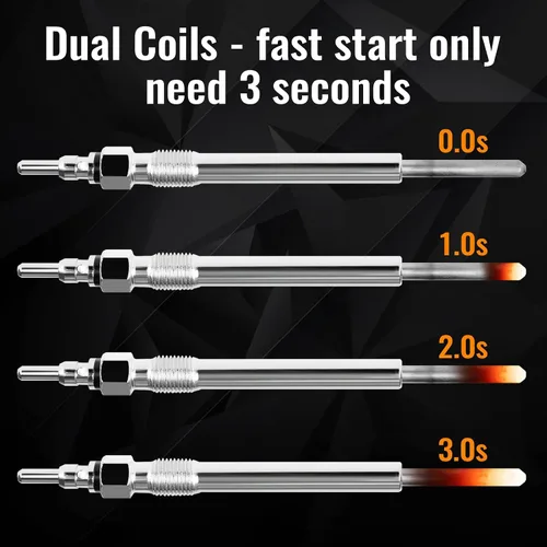 Miniatura 2 de Ensun 8 bujías de incandescencia diésel, bobinas duales, arranque rápido, compatible con Excursion F250 F350 Super Duty 7.3L Powerstroke reemplazo