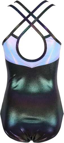 Miniatura 104 de MODAFANS Leotardos de gimnasia para niñas brillantes para bailar ballet, pantalones cortos con espalda cruzada