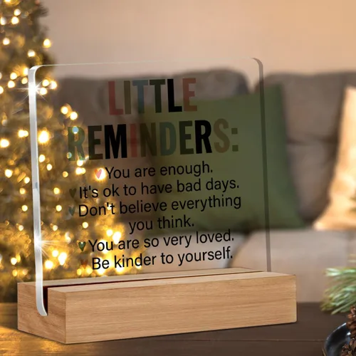 Miniatura 3 de Regalos Inspiradores y Motivacionales para Empleados, Pequeños Recordatorios, Estás Bien, Letrero Decorativo de Escritorio Transparente de Acrílico