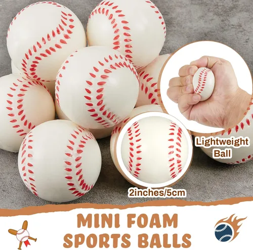 Miniatura 3 de Libima Juego de 36 piezas de mini bates de béisbol de 8 pulgadas y pelotas de béisbol de espuma de 2 pulgadas, pequeños murciélagos de madera sin