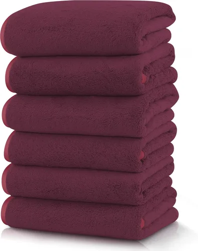 Miniatura 12 de TENSTARS Toallas de baño de seda con dobladillo para baño en liquidación - 27 x 55 pulgadas, ligeras, finas y de secado rápido, toalla absorbente