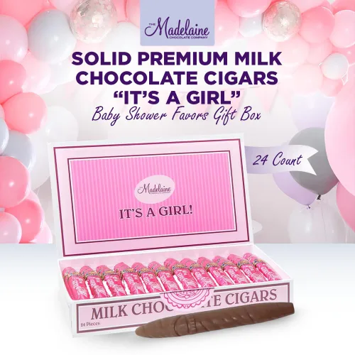 Miniatura 3 de Madelaine - Cigarros de chocolate con leche de alta calidad, caja de regalo para baby shower, envueltos individualmente en papel de aluminio