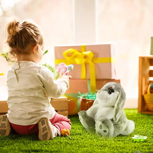 Miniatura 2 de My OLi - Conejo de peluche de Pascua de 8 pulgadas, conejito sentado, animal de peluche, regalo de Pascua para infantes, bebés, niños, niñas