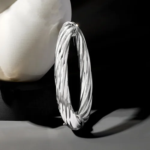 Miniatura 6 de Ross-Simons Italian Twisted Oval Bangle Bracelet