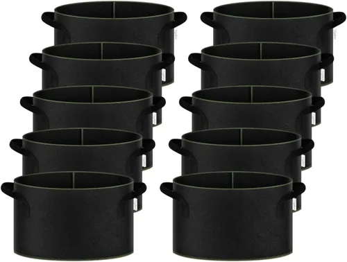 Miniatura 10 de iPower - Bolsa de cultivo para plantas de 5 galones, paquete de 6, resistentes, de tela con asas de nylon, contenedores de 300g de tela no tejida