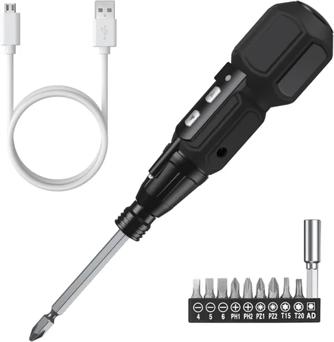 Miniatura 9 de ORIA Juego de destornilladores eléctricos, destornillador inalámbrico recargable, destornillador eléctrico, kit de herramientas de reparación Azul