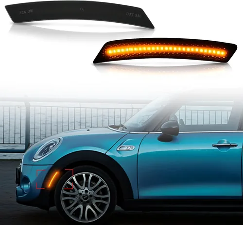 Bestview Conjunto de luz de marcador lateral compatible con MINI Cooper R55 R56 R57 R58 R59 R60 R61 2007-2015, lámparas ámbar de guardabarros