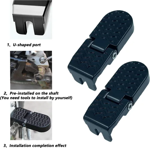 Miniatura 5 de LOOEEL 1 par 0.394 in U ranura bicicleta pedales trasero plegable asiento trasero pedales pedales ciclismo accesorios para bicicleta de montaña