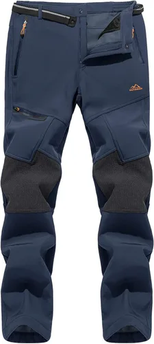 TACVASEN pantalones de senderismo para hombre con forro polar reforzados en las rodillas ligeros para esquí y snowboard sin cinturón
