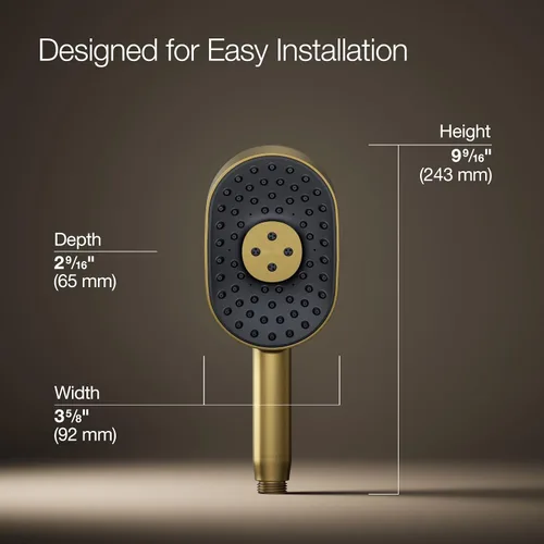 Miniatura 3 de KOHLER 26284-G-2MB Statement™ Multifunción Oblonga 1.75 gpm Ducha de mano, latón moderno cepillado vibrante
