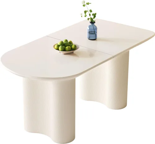 Miniatura 15 de Miuuod Mesa de comedor que ahorra espacio para apartamentos pequeños para 4-6 personas, muebles resistentes de mediados de siglo