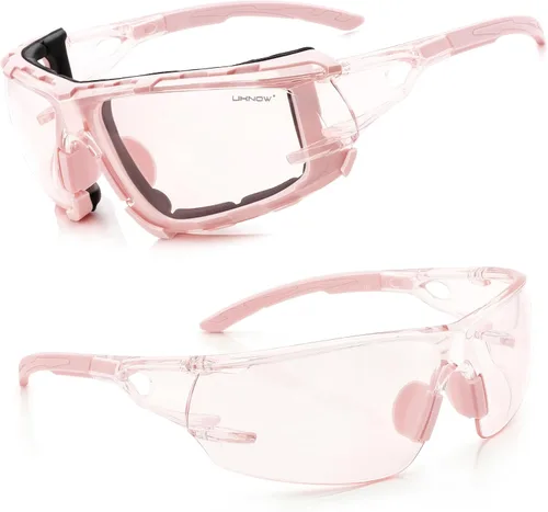 Miniatura 13 de UKNOW Gafas de seguridad – Lentes envolventes antivaho – Junta de espuma extraíble – Anteojos protectores ANSI Z87.1 – Resistente a los impactos