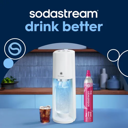 Miniatura 2 de SodaStream E-TERRA - Paquete para hacer agua con gas (blanco), con CO2, botellas de carbonatación y sabores bubly Drops
