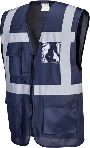 Miniatura 3 de Portwest Chaleco de trabajo de seguridad ejecutivo F476 Iona con cinta reflectante