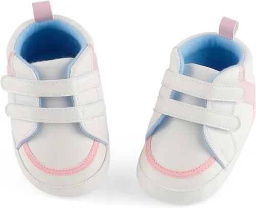 Miniatura 2 de ESTAMICO - Tenis de piel sintética para bebés, niños y niñas, suela de goma antideslizante, para primeros pasos, zapatos para exteriores